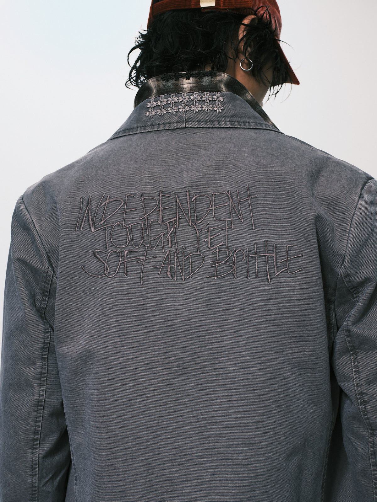 WASHED EMBROIDERY SUIT JACKET MAUVE（NEW ARRIVALS）