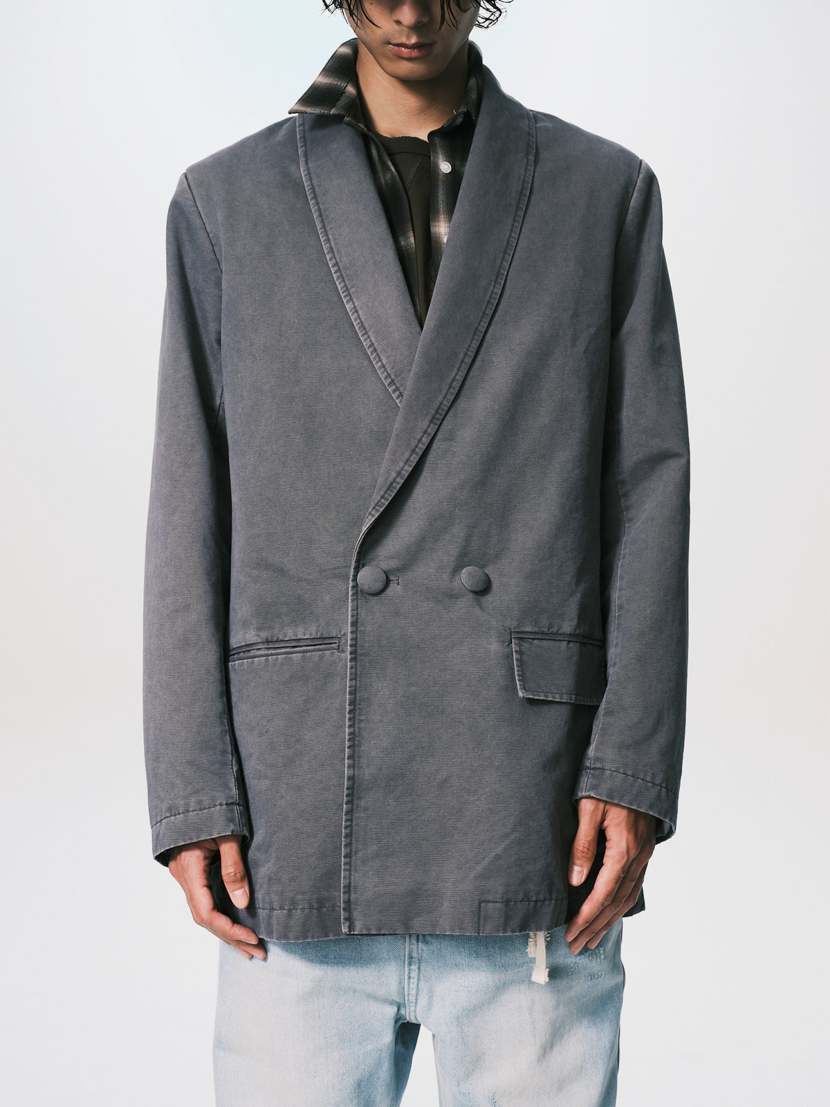 WASHED EMBROIDERY SUIT JACKET MAUVE（NEW ARRIVALS）