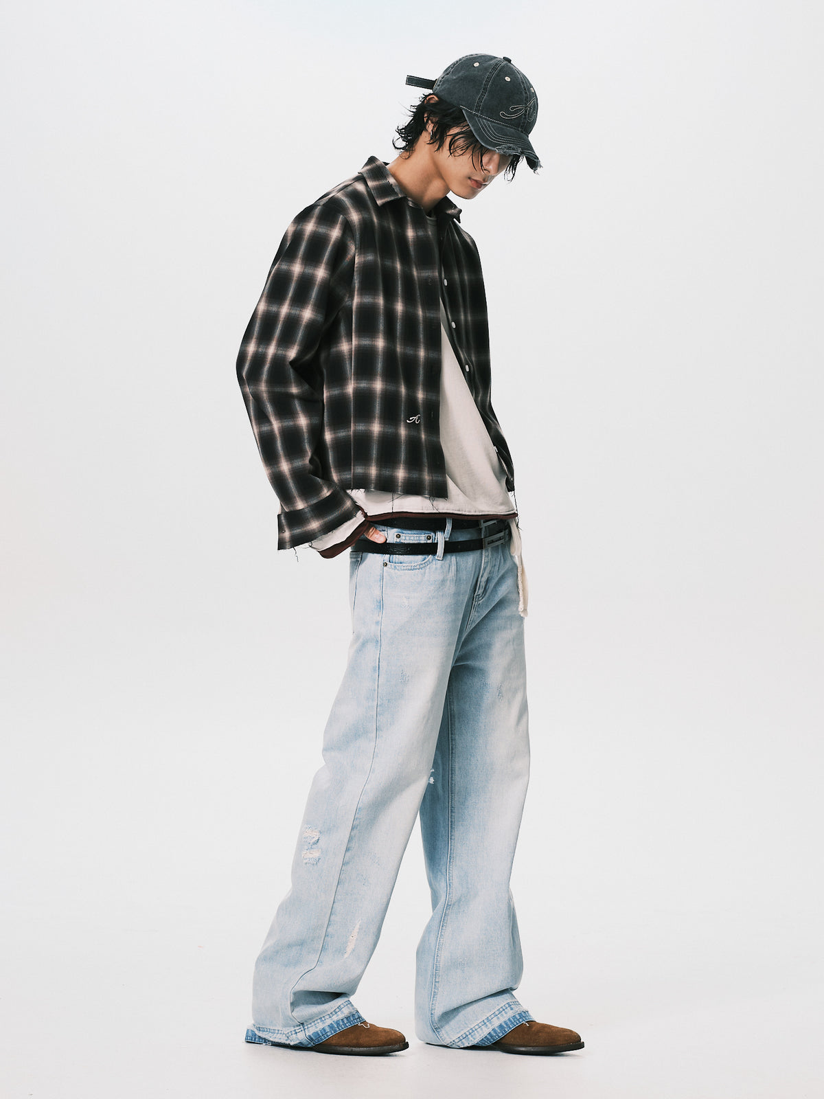 CROPPED CHECK SHIRT BLACK（11/4-11/6出貨）