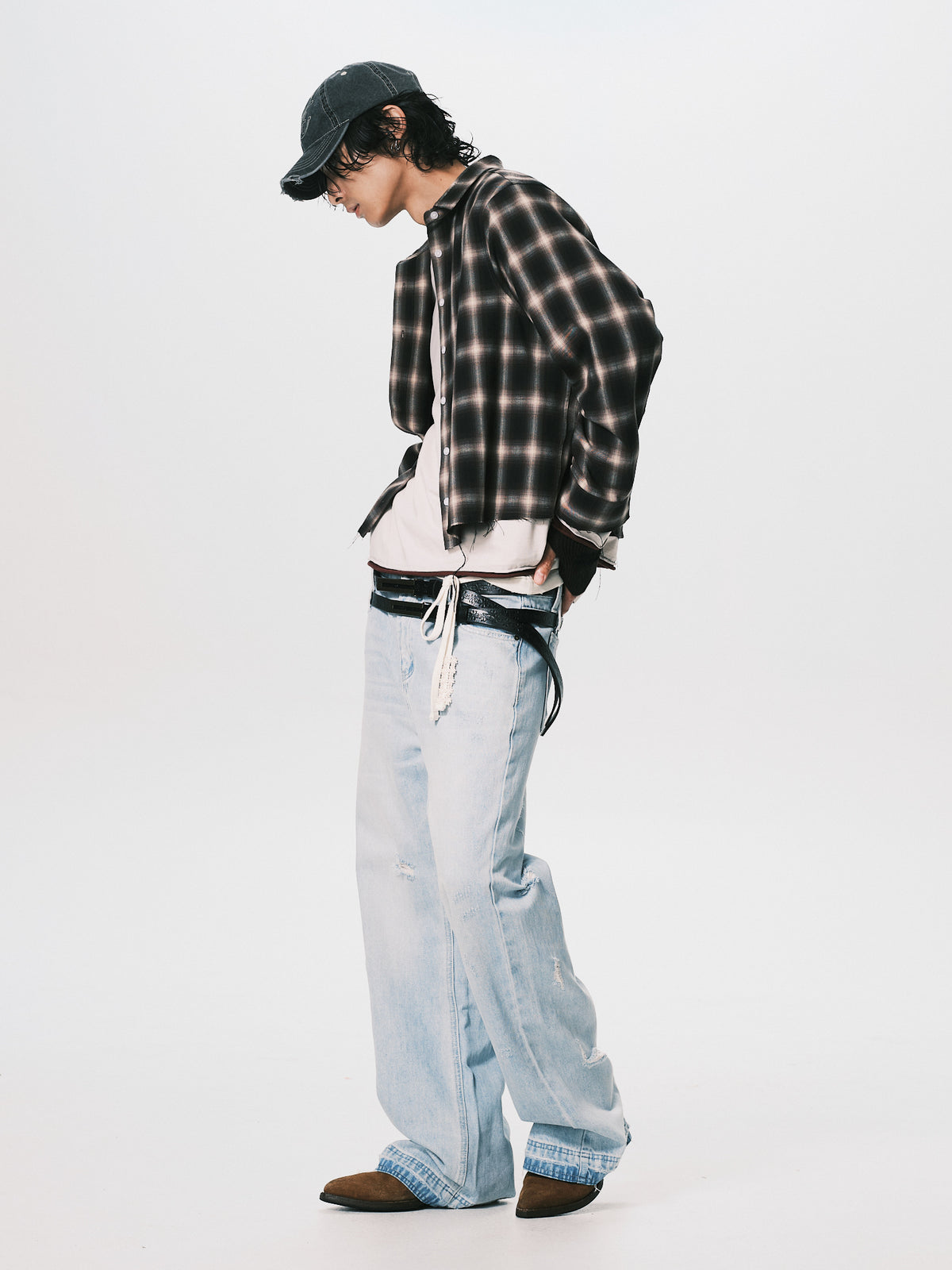 CROPPED CHECK SHIRT BLACK（11/4-11/6出貨）
