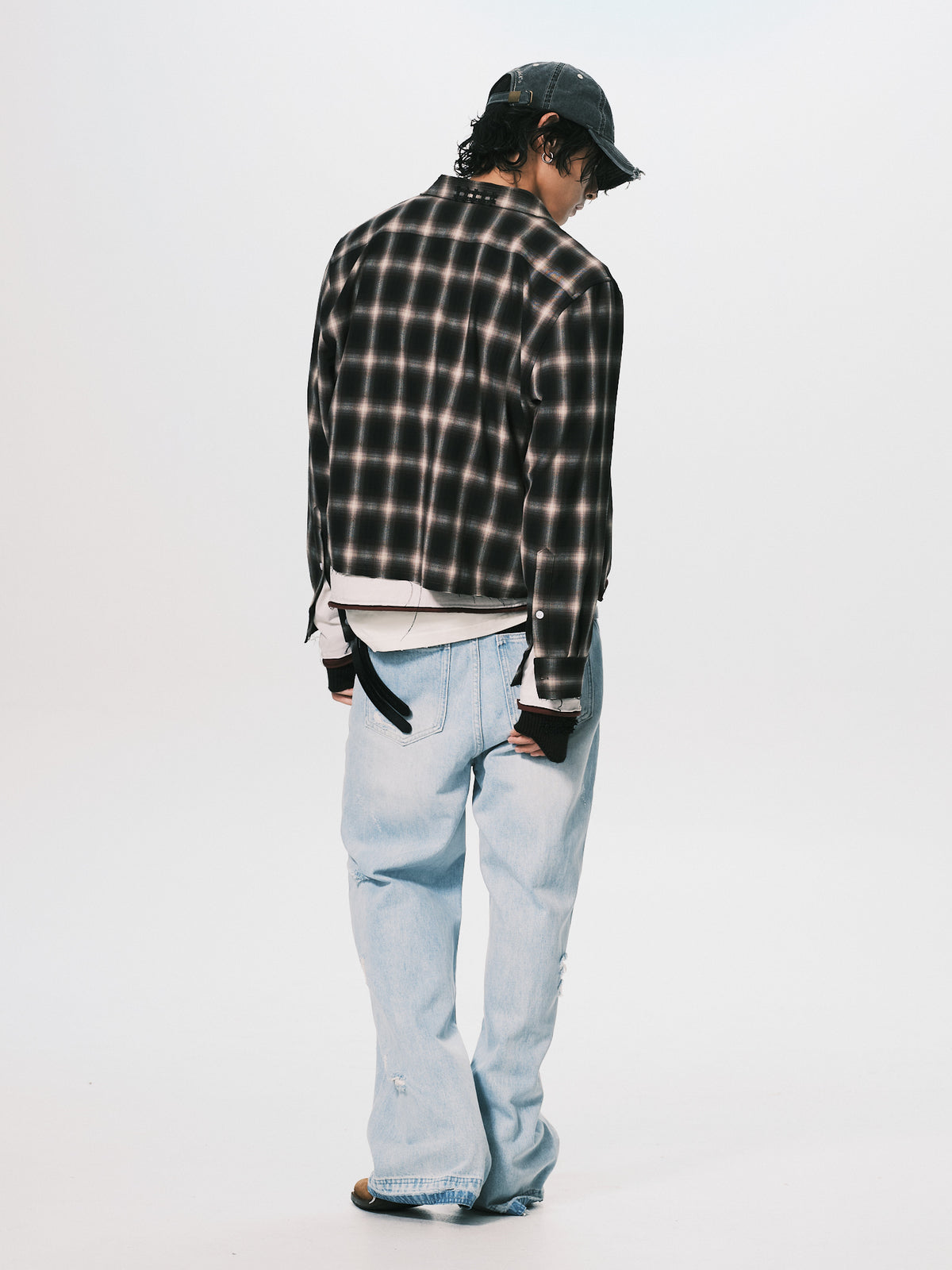 CROPPED CHECK SHIRT BLACK（11/4-11/6出貨）