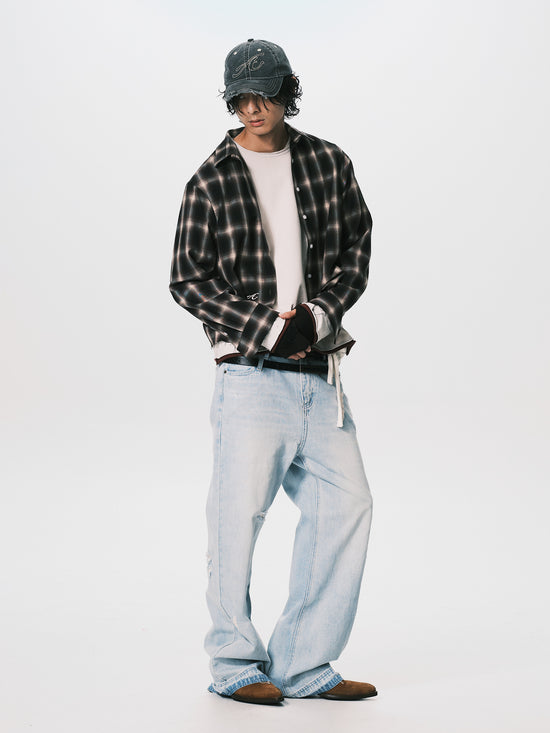 CROPPED CHECK SHIRT BLACK（11/4-11/6出貨）