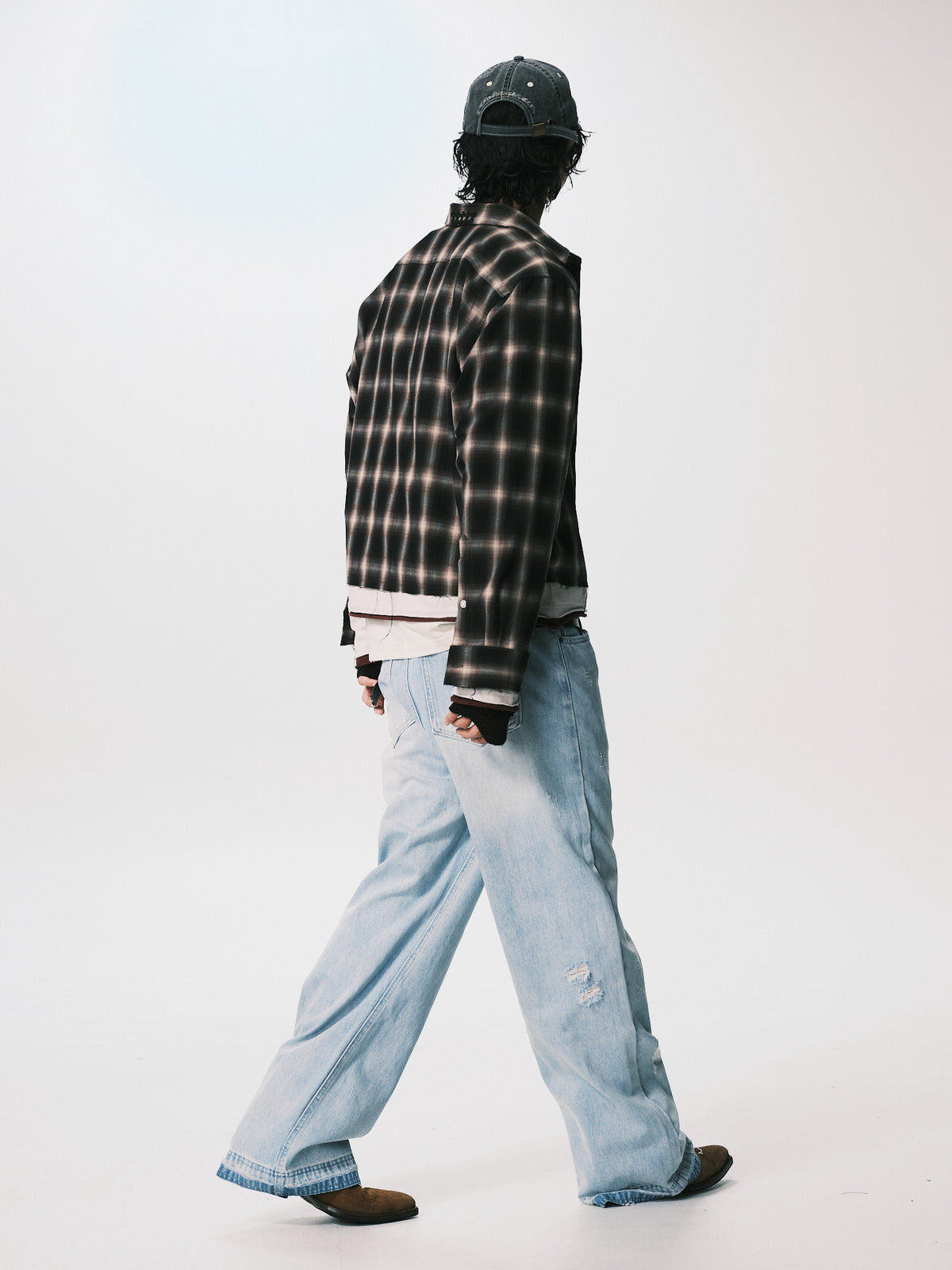 CROPPED CHECK SHIRT BLACK（11/4-11/6出貨）