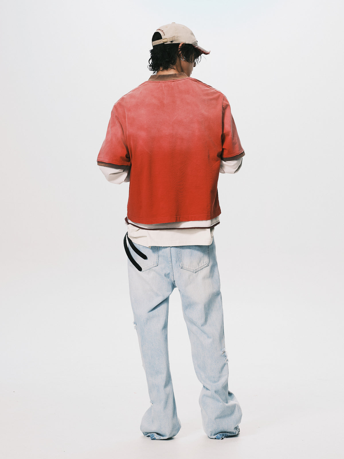 DESTROY COLLAR CROPPED TEE RED（11/4-11/6出貨）