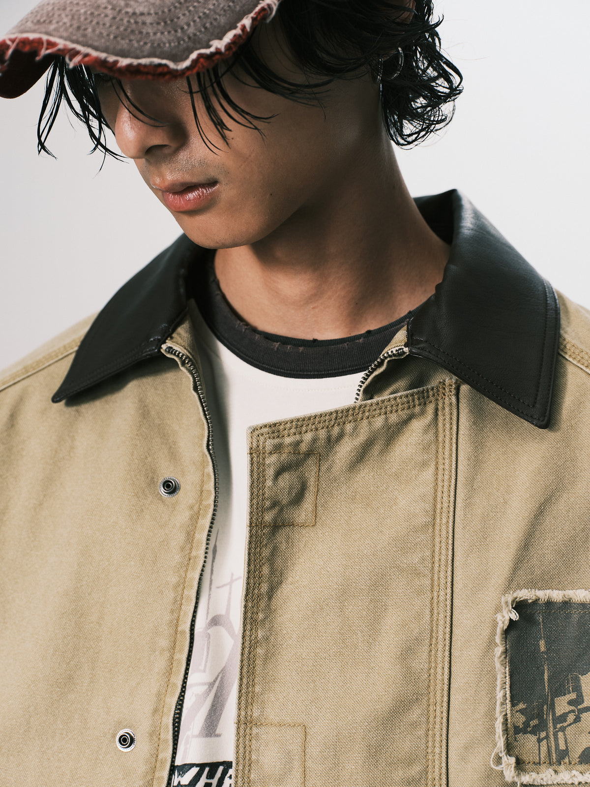 LEATHER COLLAR WORK JACKET DUST（11/4-11/6出貨）