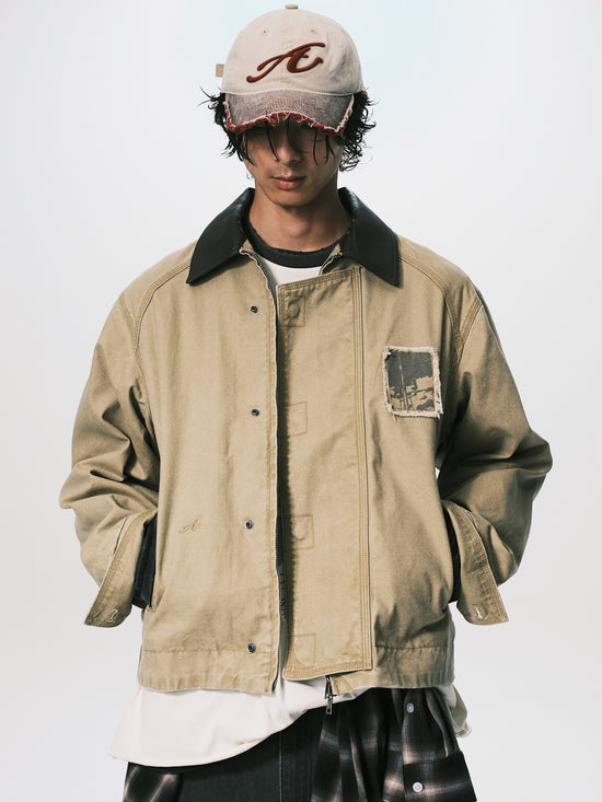 LEATHER COLLAR WORK JACKET DUST（11/4-11/6出貨）