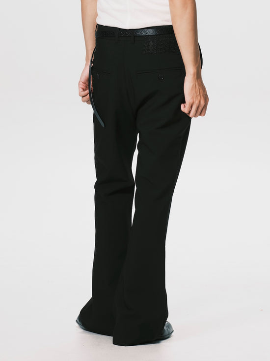 SLIM FLARED TROUSERS BLACK
