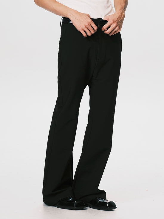 SLIM FLARED TROUSERS BLACK