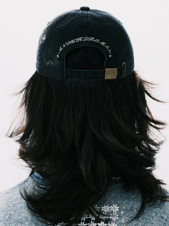 BLEACH RAW EDGE BASEBALL CAP BLACK