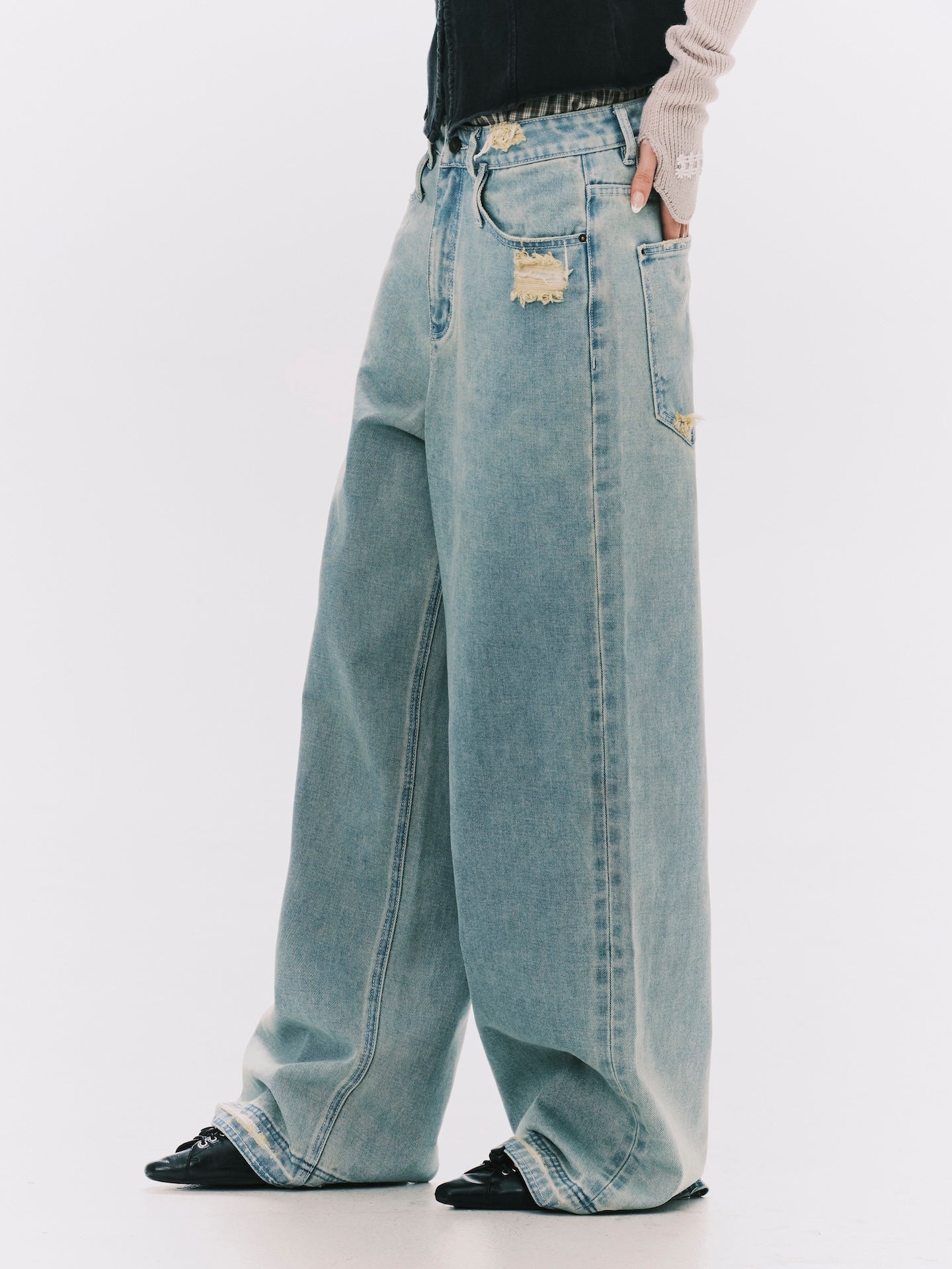 BAGGY DENIM JEANS LIGHT BLUE (WOMEN)