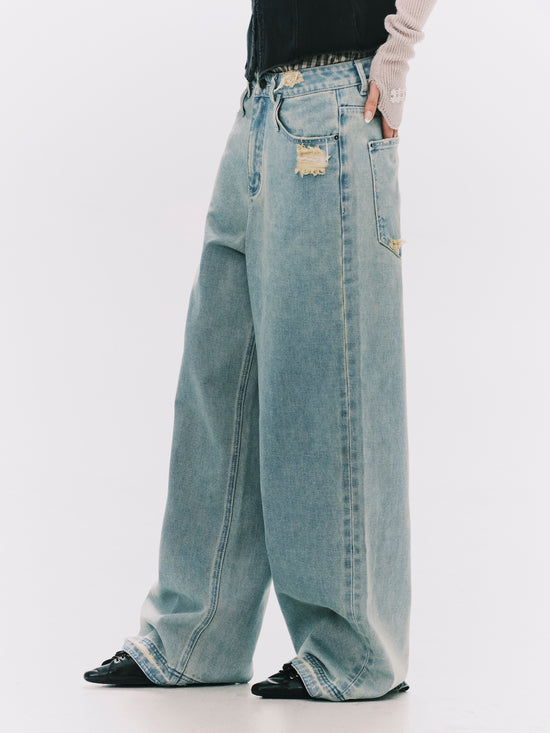 BAGGY DENIM JEANS LIGHT BLUE (WOMEN)