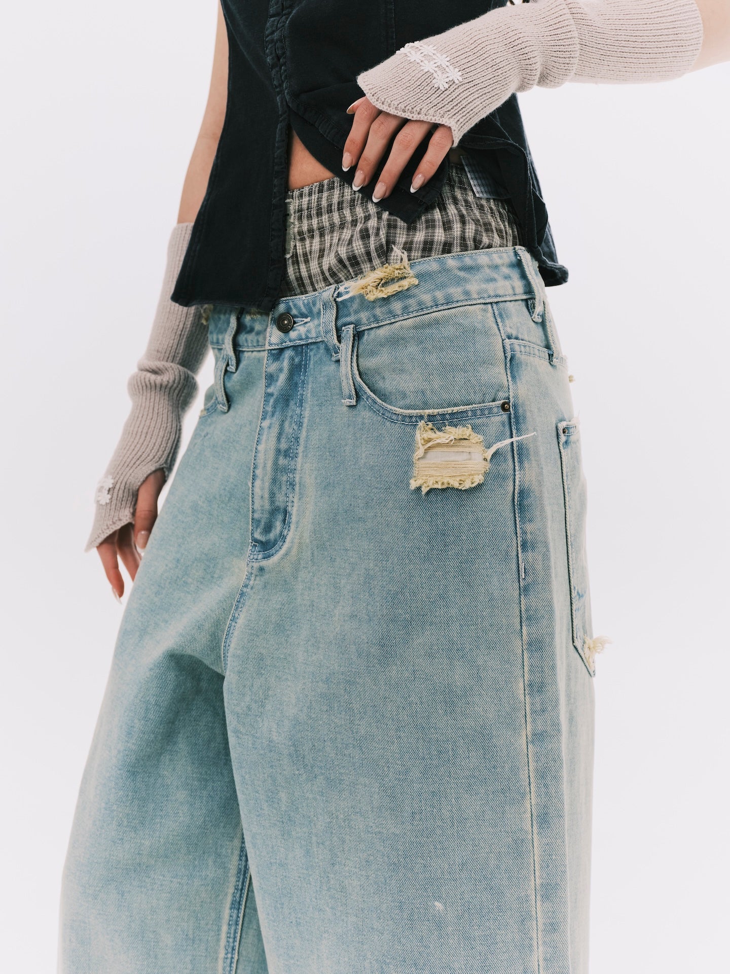 BAGGY DENIM JEANS LIGHT BLUE (WOMEN)