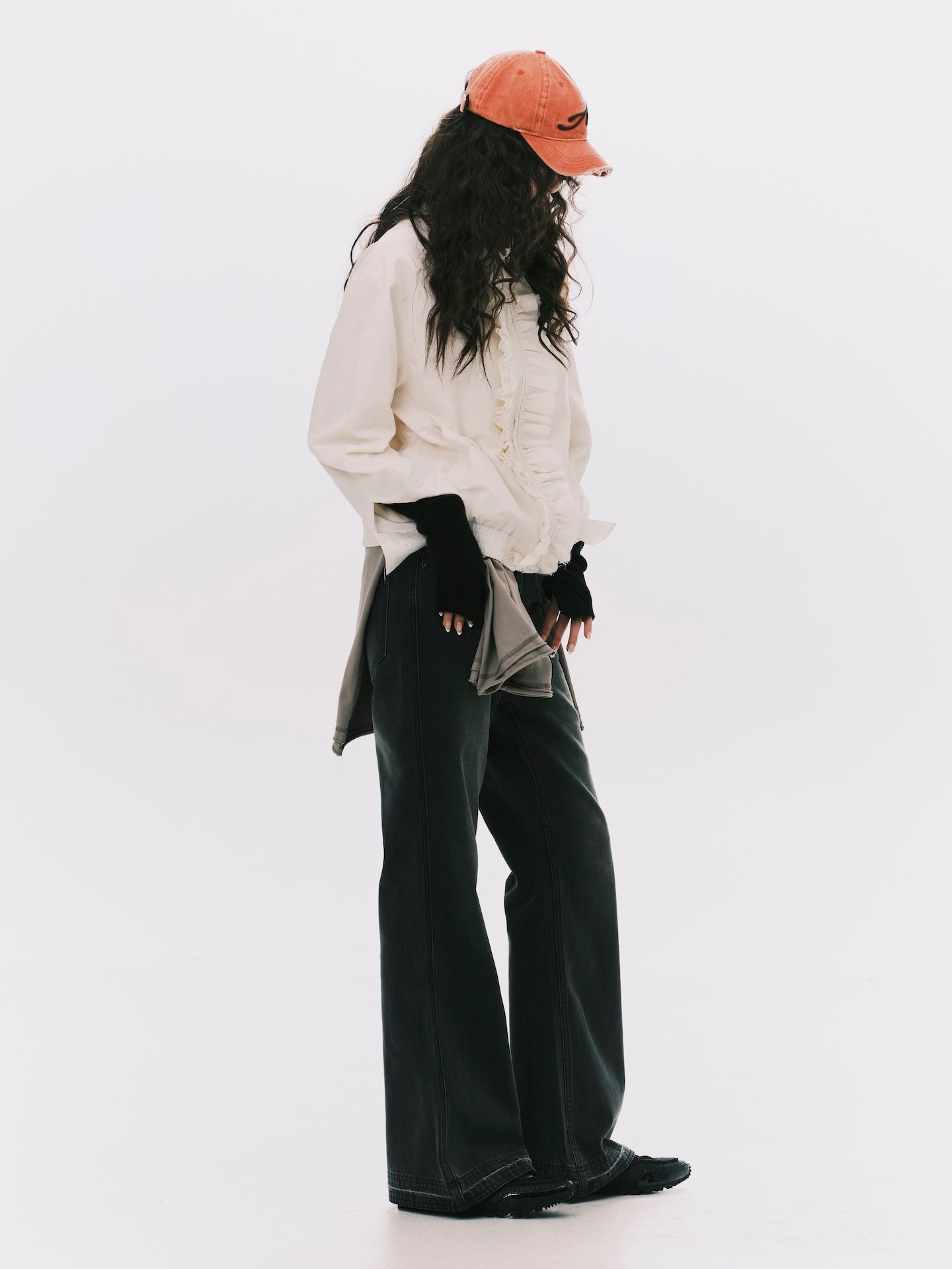 BOXY FRILLS JACKET WHITE (WOMEN)