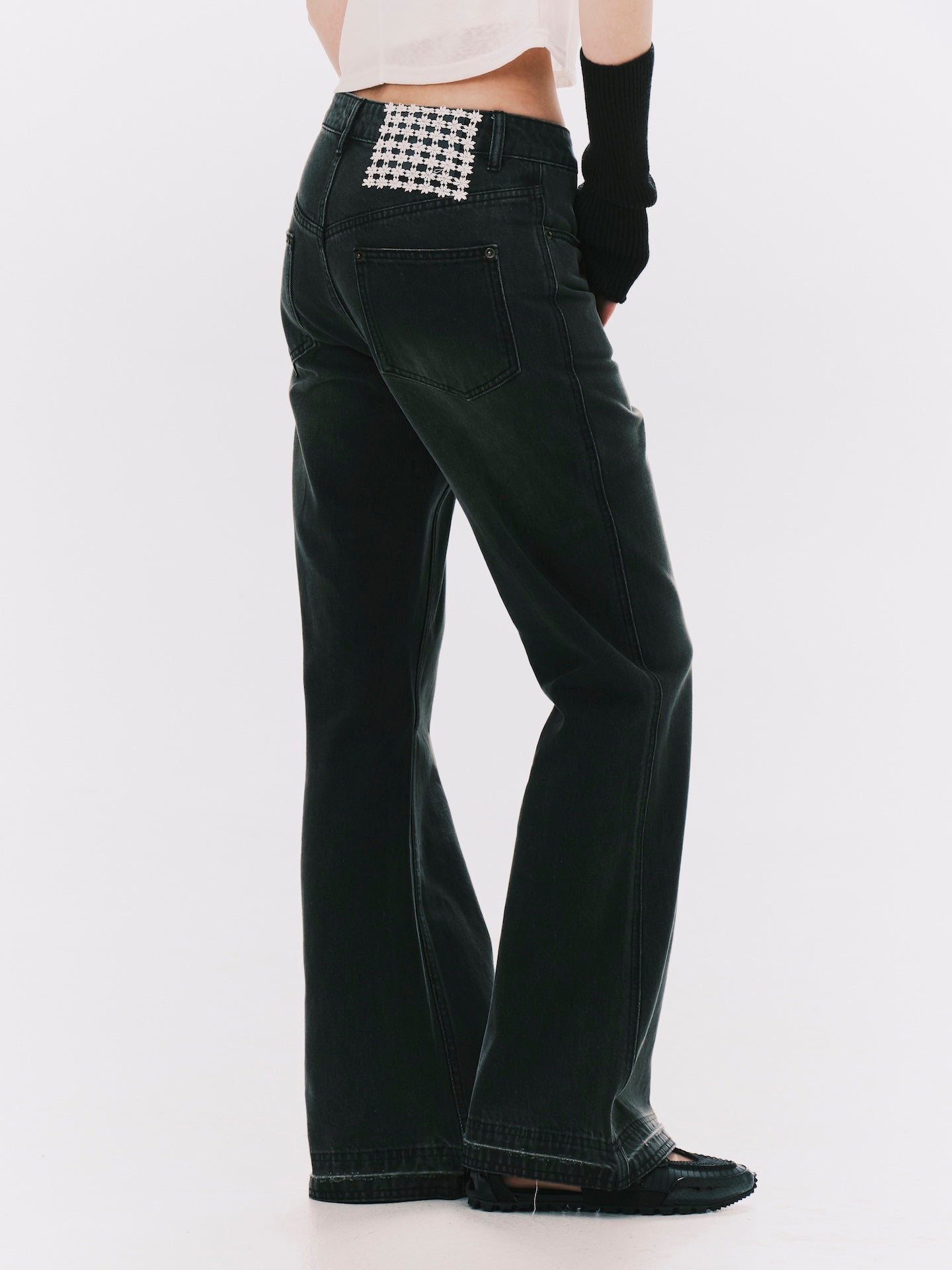 BOOT CUT DENIM JEANS BLACK (WOMEN)