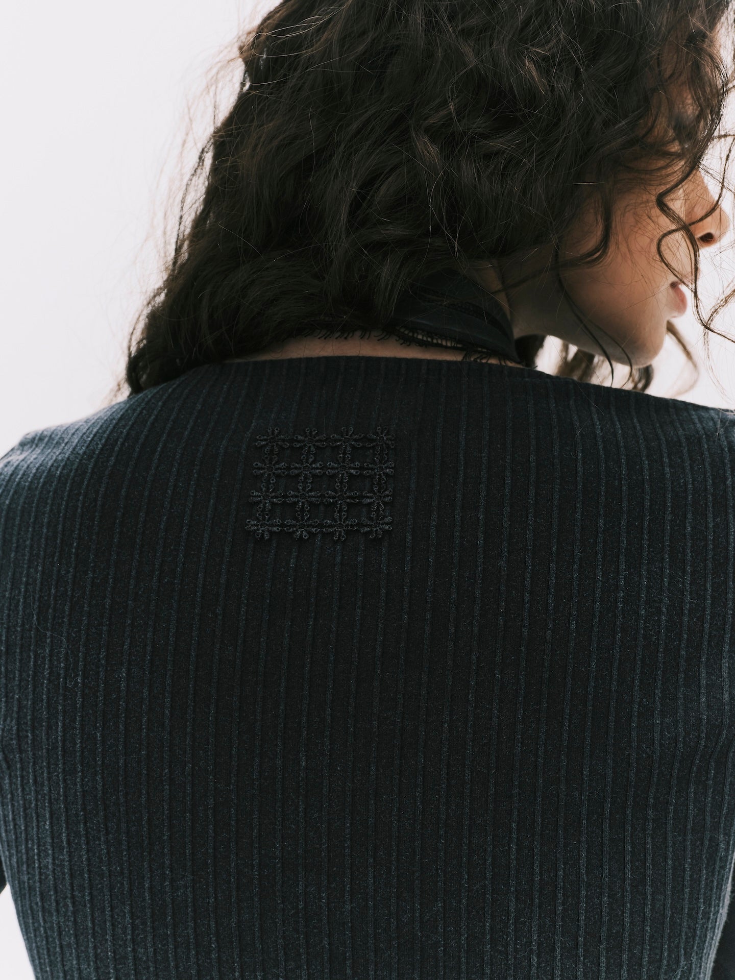 WASHED STRIPE CARDIGAN BLACK (WOMEN)