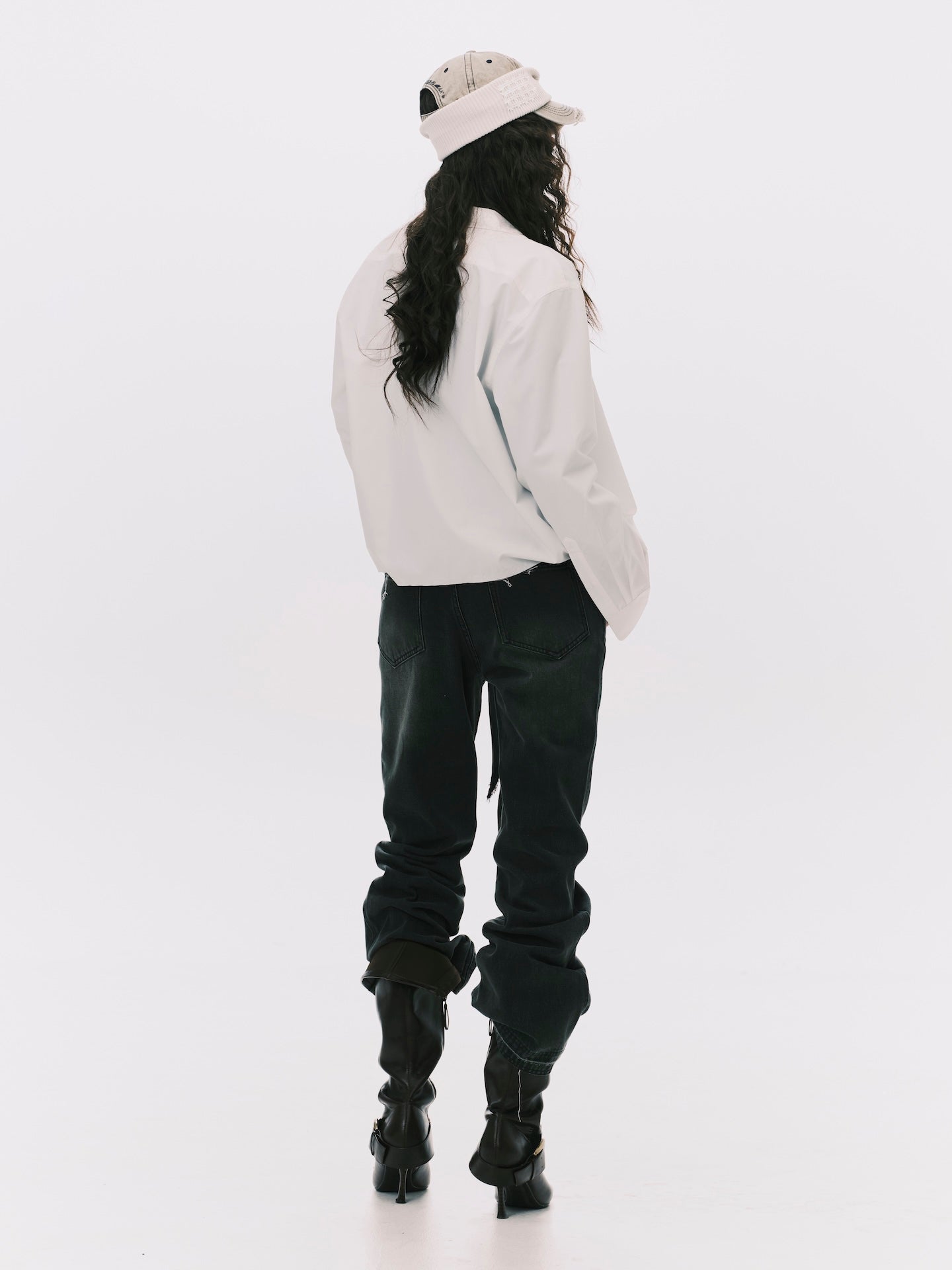 RAW EDGE CROPPED SHIRT WHITE (WOMEN)