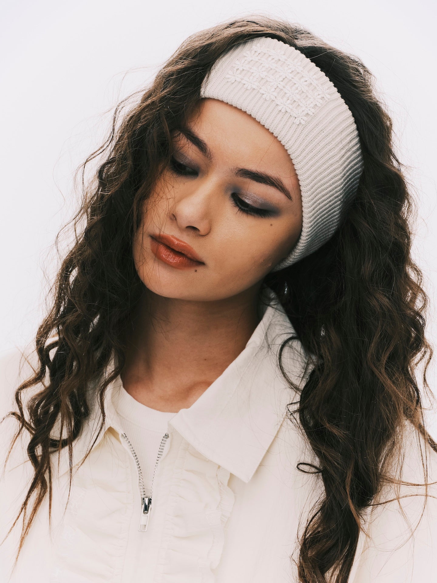 PATCHWORK KNIT HEADBAND GREY (UNISEX)