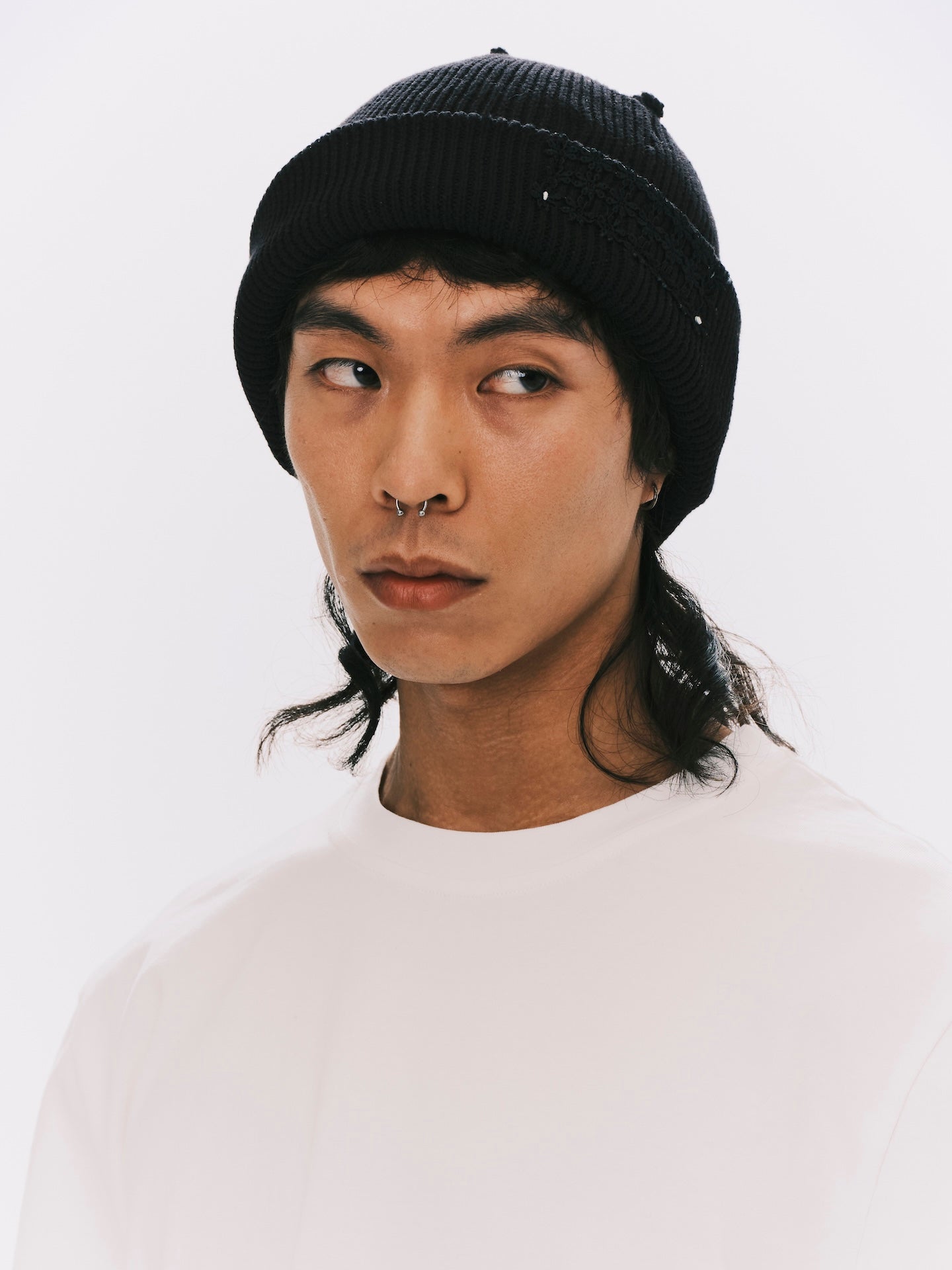 PATCHWORK BEANIE BLACK