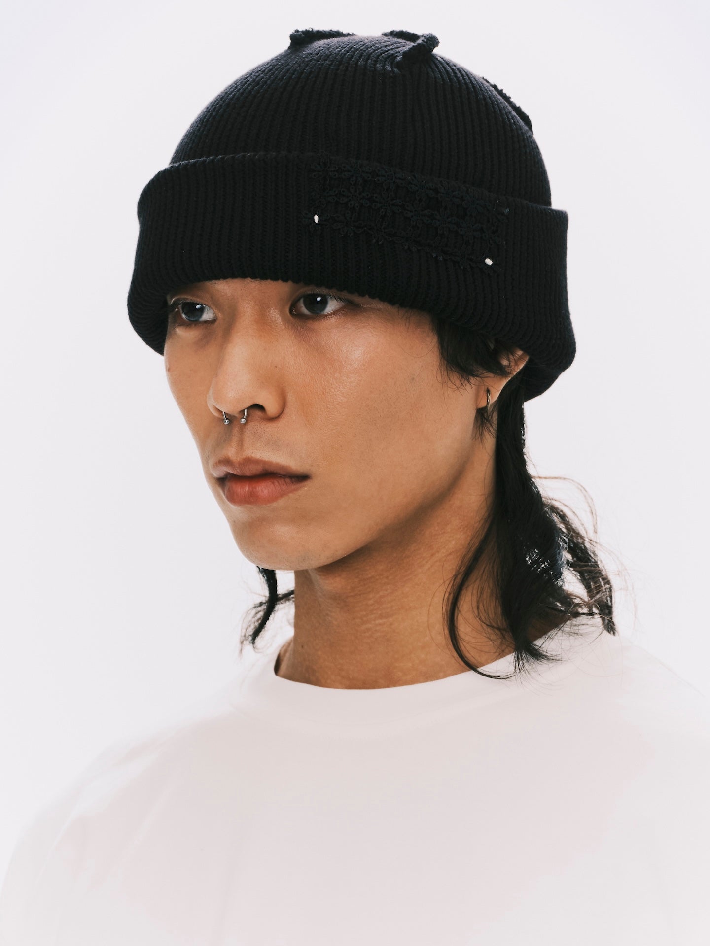 PATCHWORK BEANIE BLACK