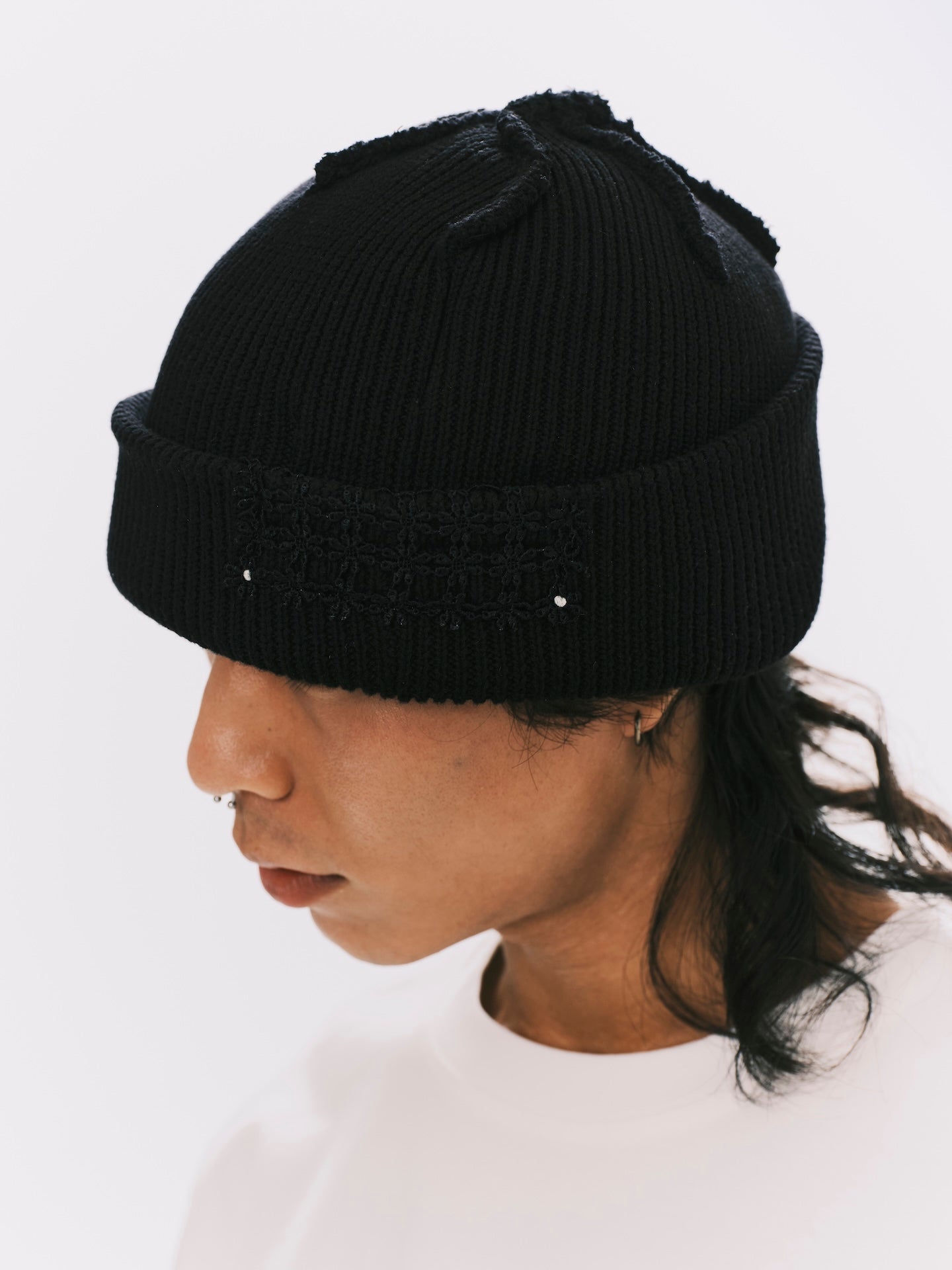 PATCHWORK BEANIE BLACK
