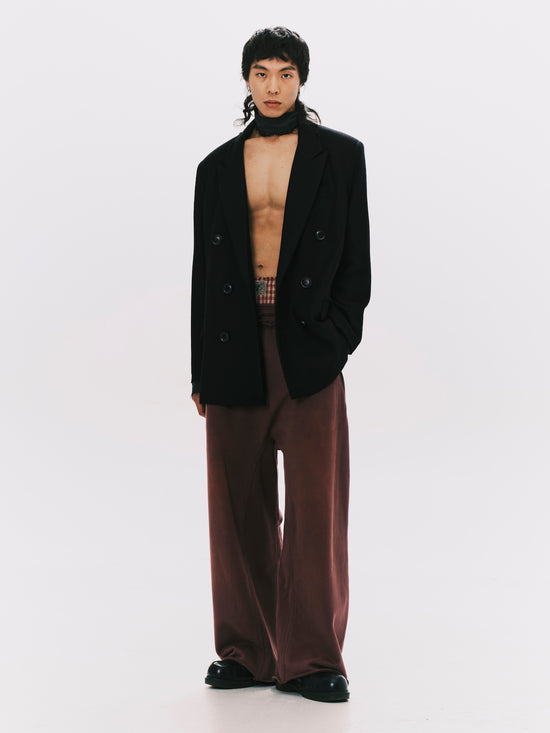 DOUBLE BREASTED SUIT JACKET BLACK