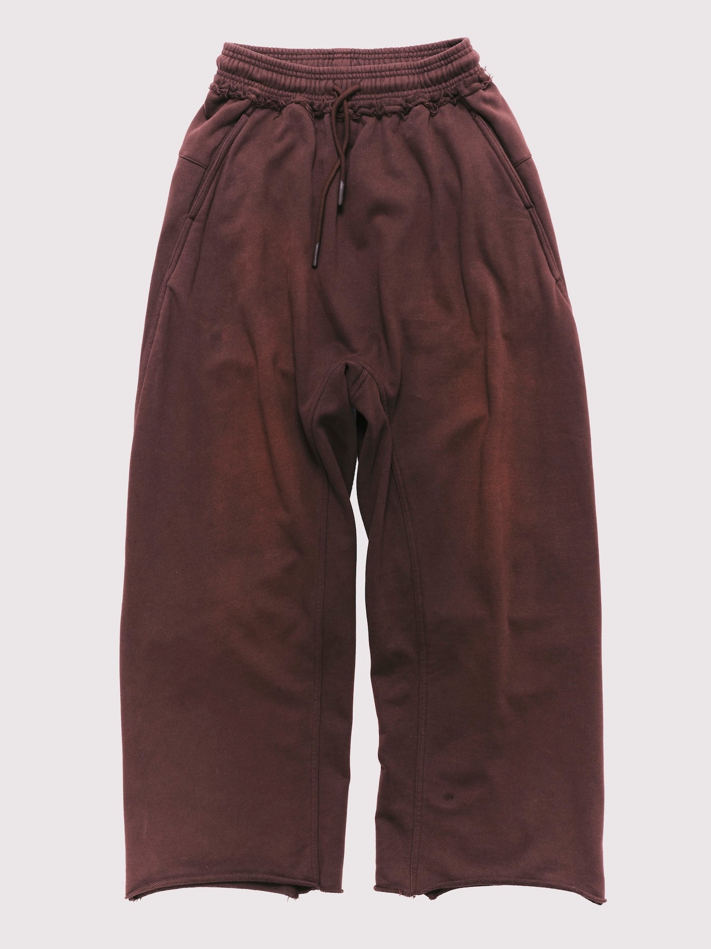 WASHED WIDE LEG SWEATPANTS BROWN