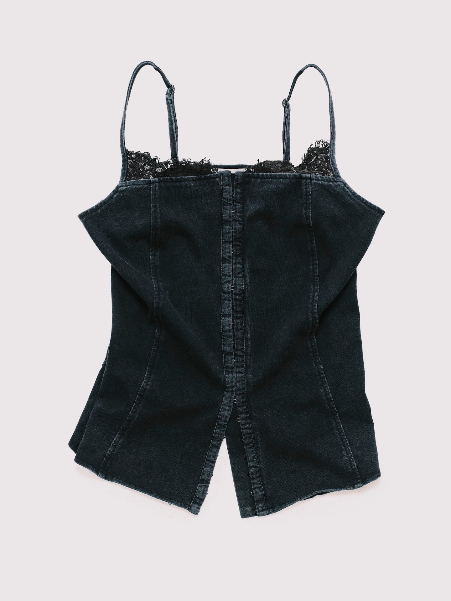WASHED LACE TOP BLACK (WOMEN)
