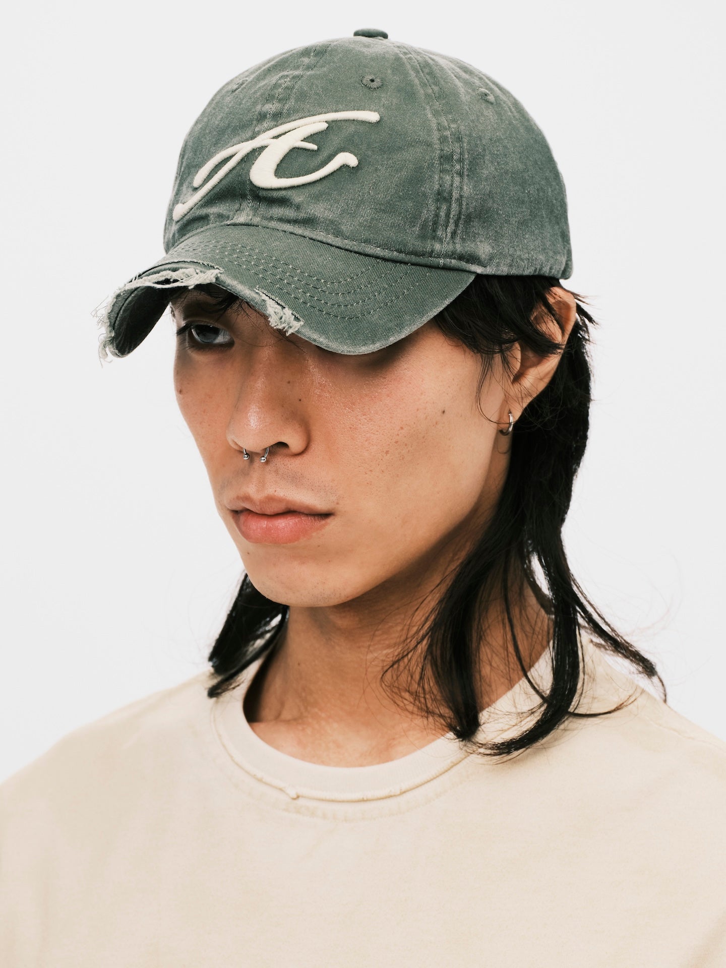 RAW EDGE BASEBALL CAP GREEN