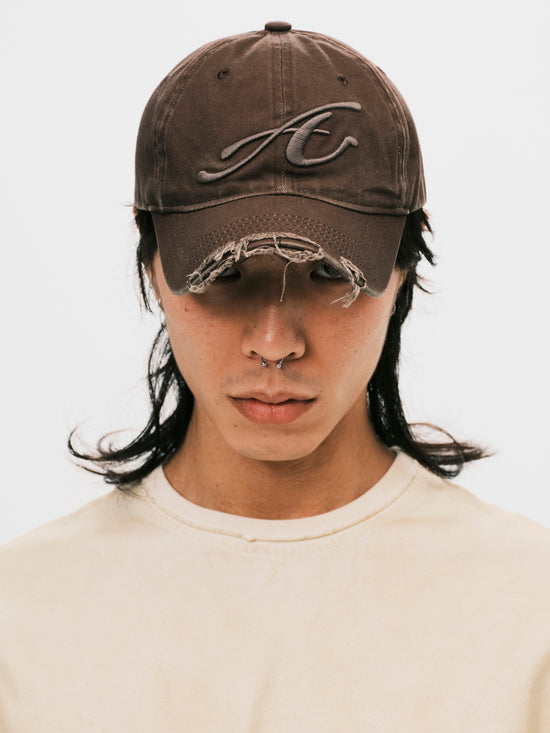 RAW EDGE BASEBALL CAP BROWN