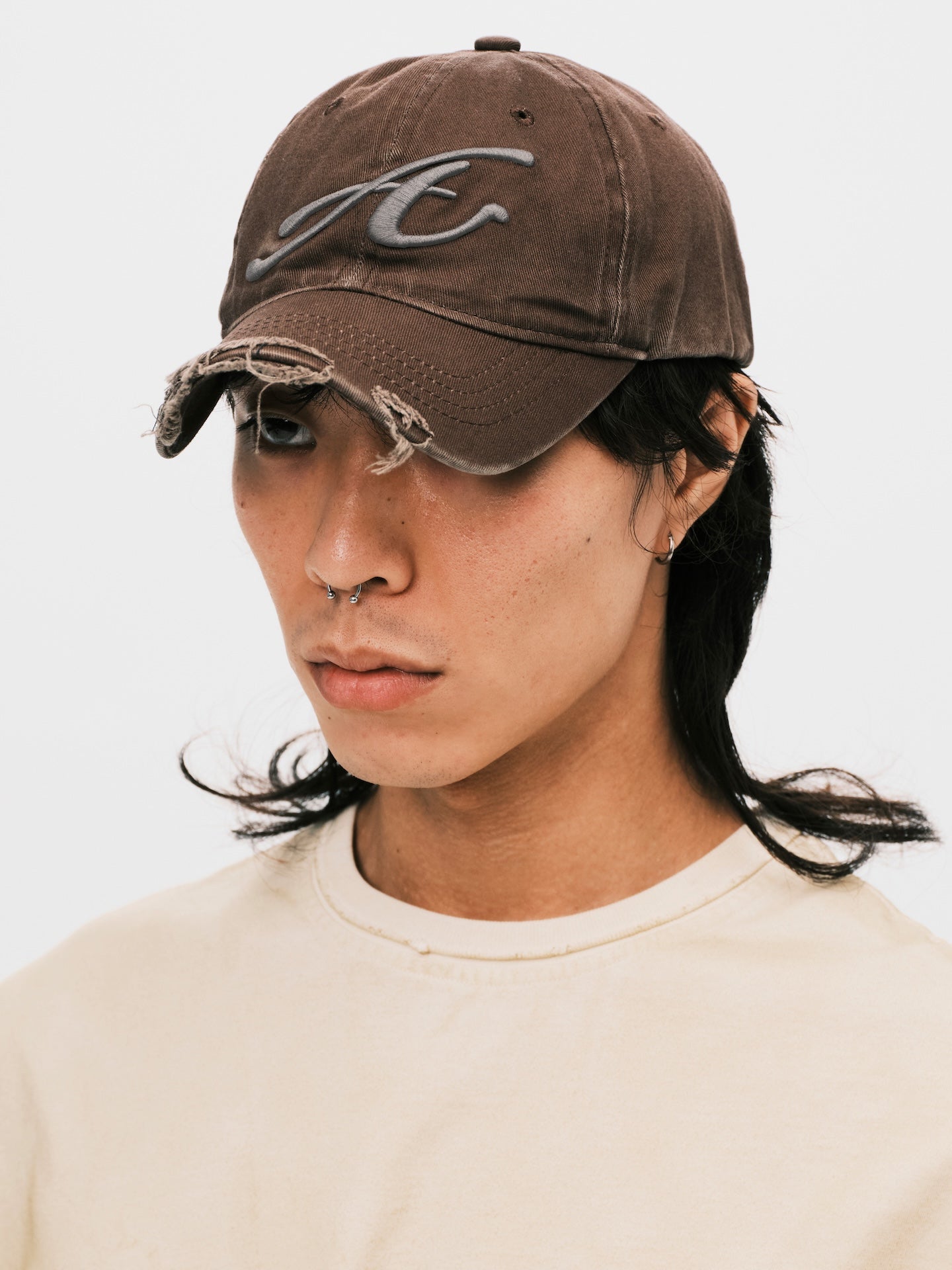 RAW EDGE BASEBALL CAP BROWN