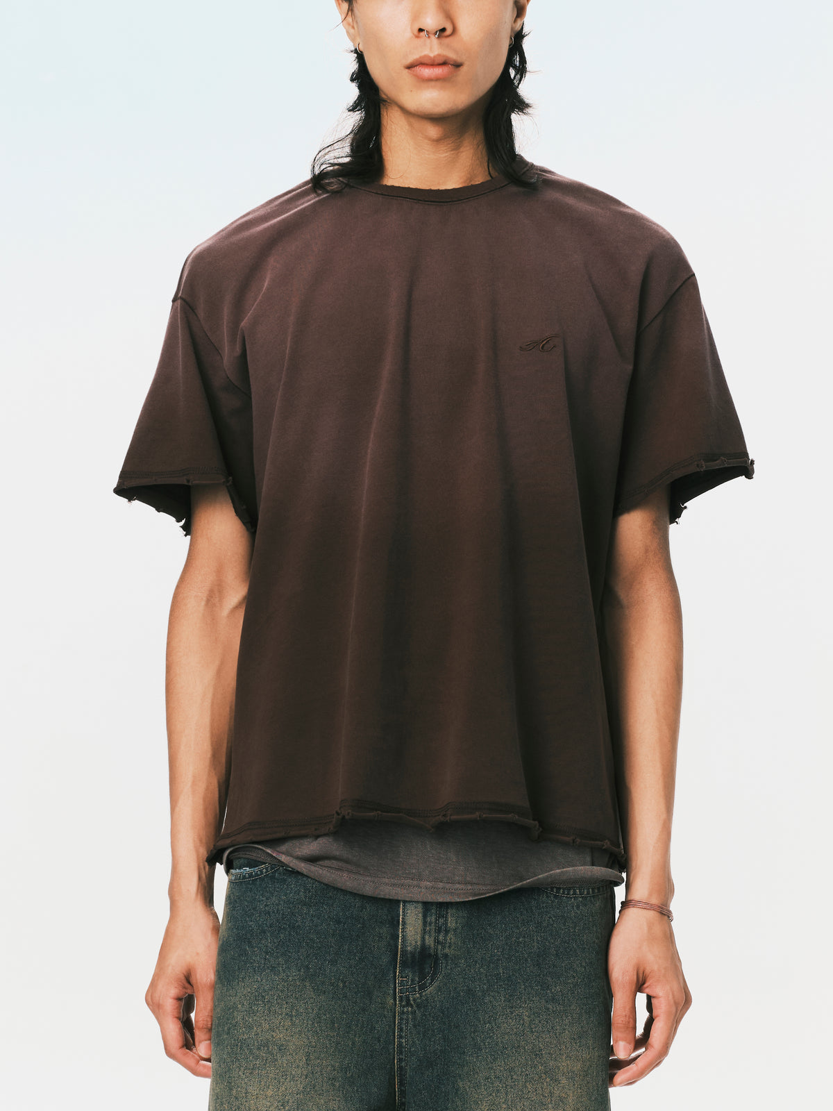 WASHED MUSCLE TEE BROWN