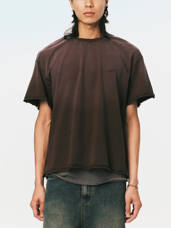 WASHED MUSCLE TEE BROWN