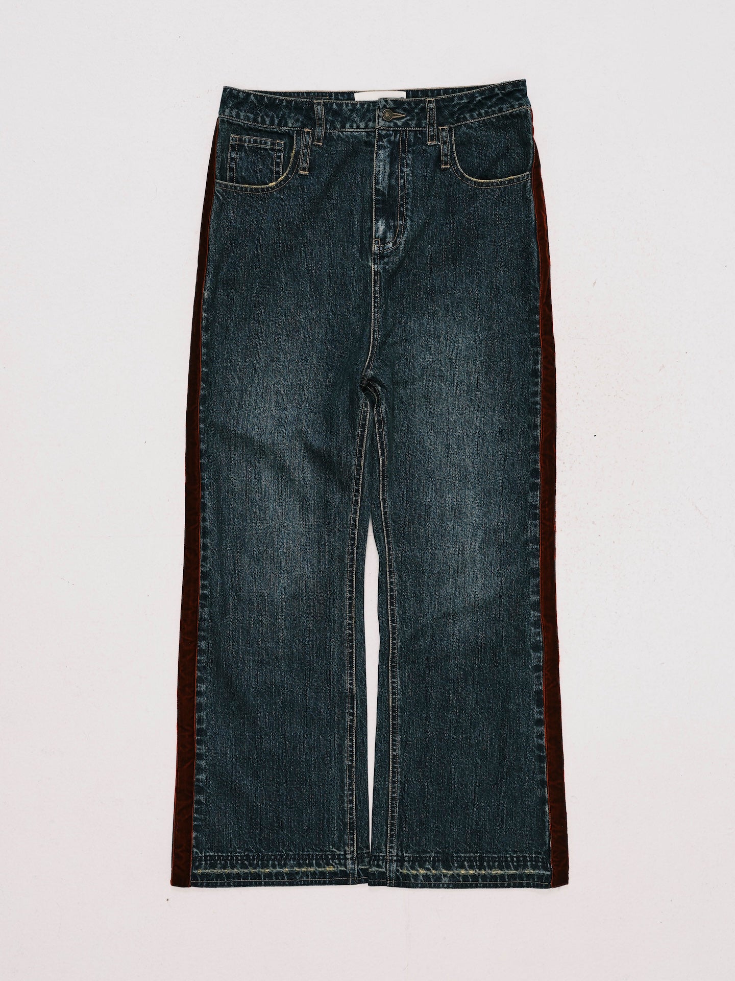 STRIPE BOOT CUT JEANS BLUE (PRE ORDER)