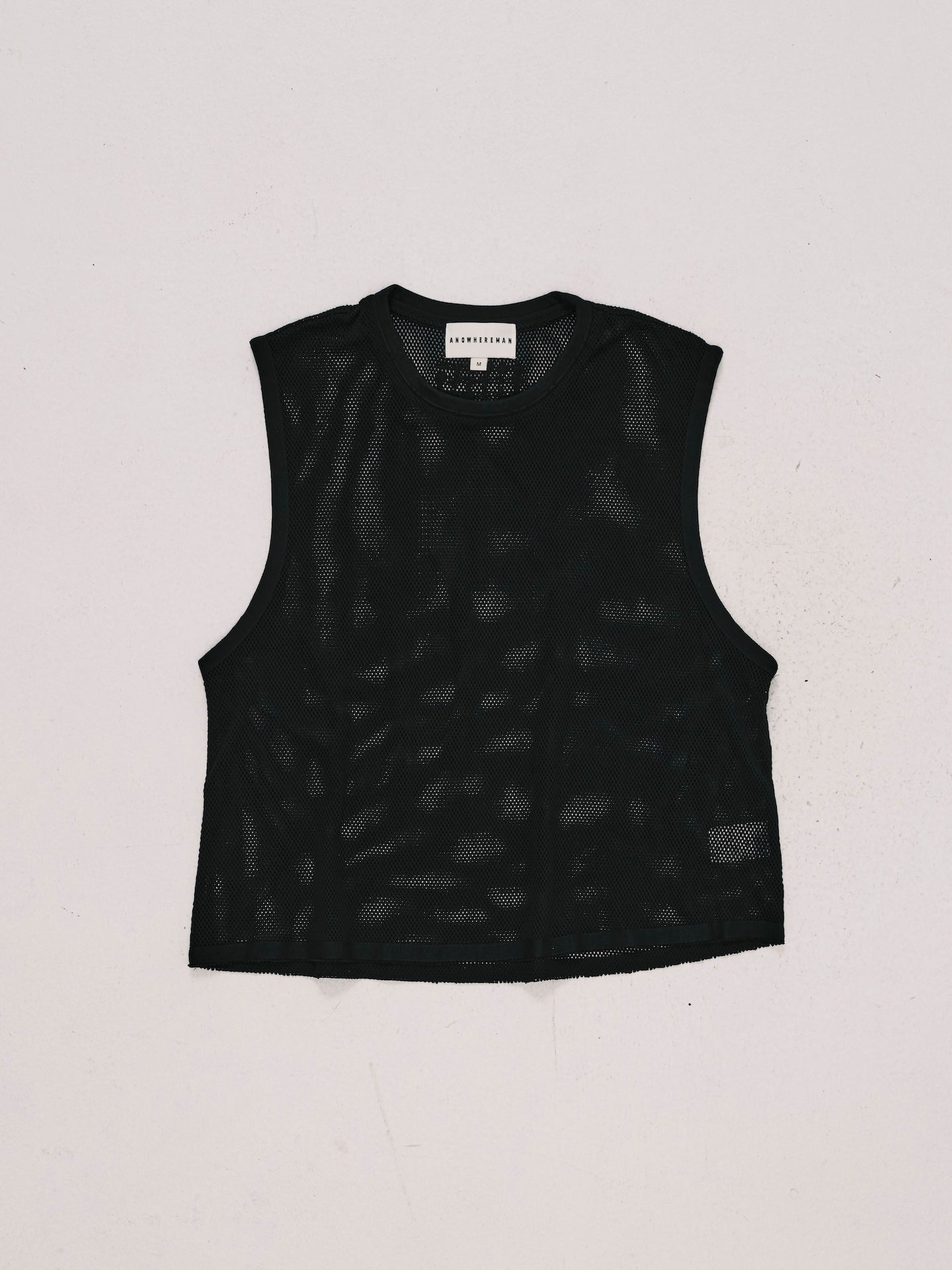 MESH SLEEVELESS TOP BLACK