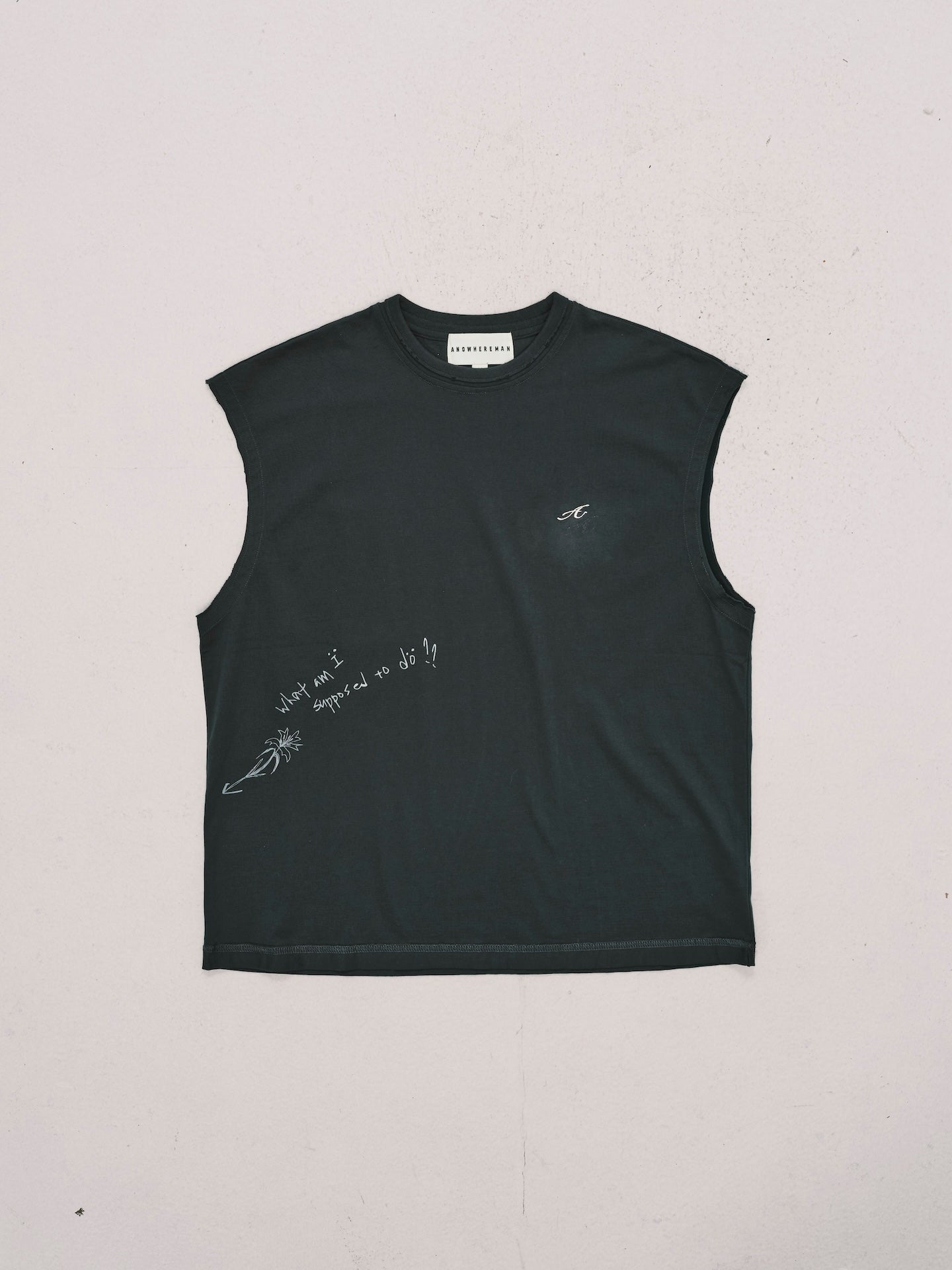 "A" BASIC SLEEVLESS TOP GREY