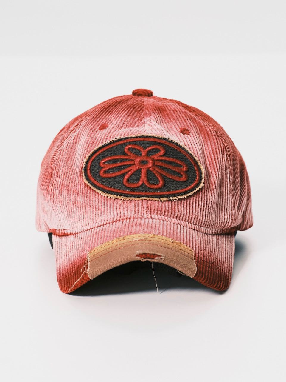 PATCHED CORDUROY CAP RED