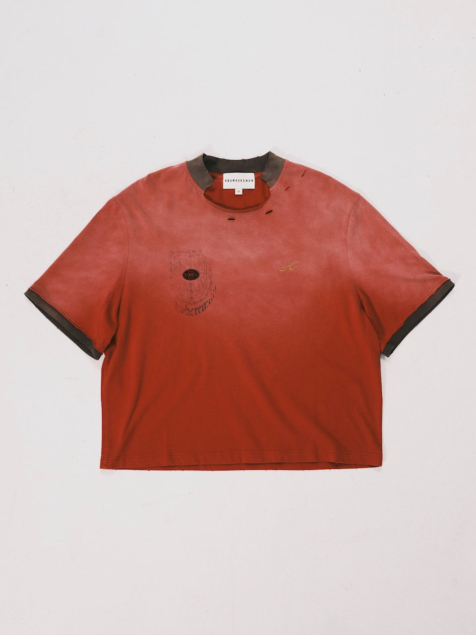 DESTROY COLLAR CROPPED TEE RED（11/4-11/6出貨）