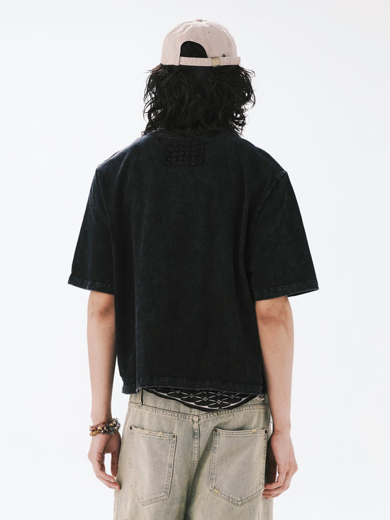 WASHED CROPPED T-SHIRT BLACK