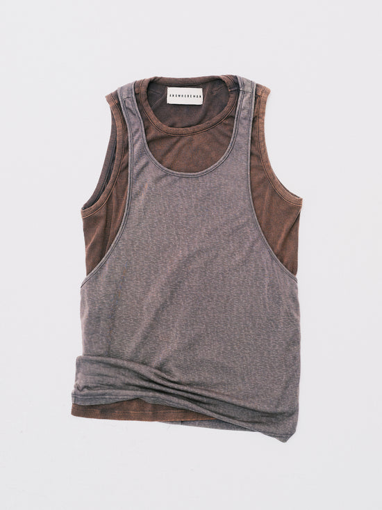 DOUBLE LAYERS TANK TOP GREY