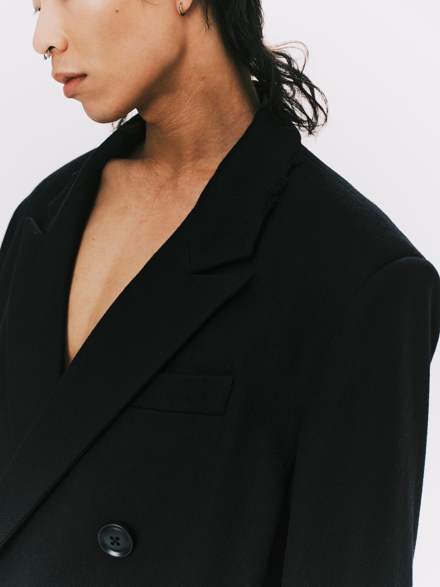 DOUBLE BREASTED SUIT JACKET BLACK