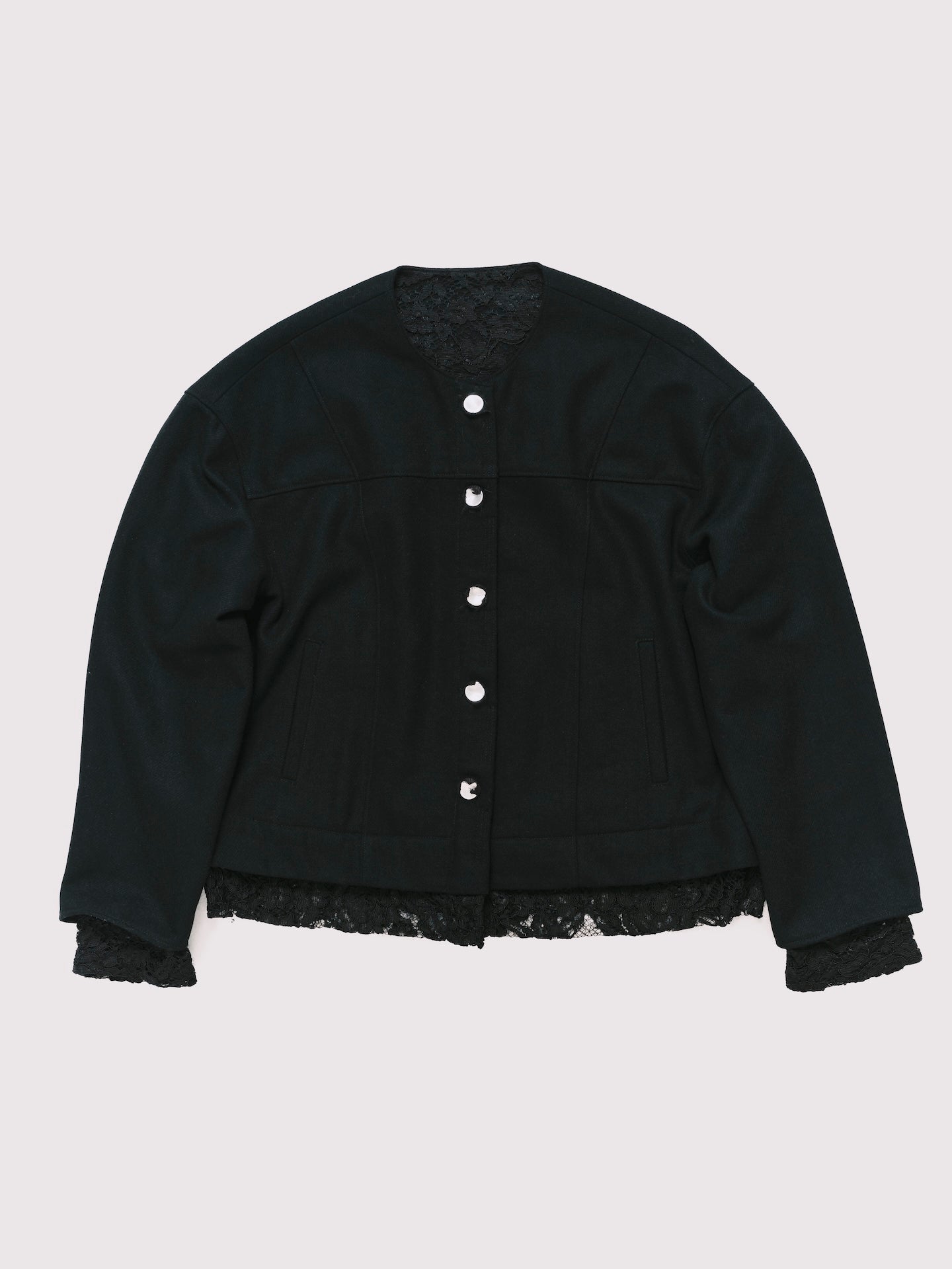 ROUND COLLAR LACE JACKET BLACK (WOMEN) PRE-ORDER