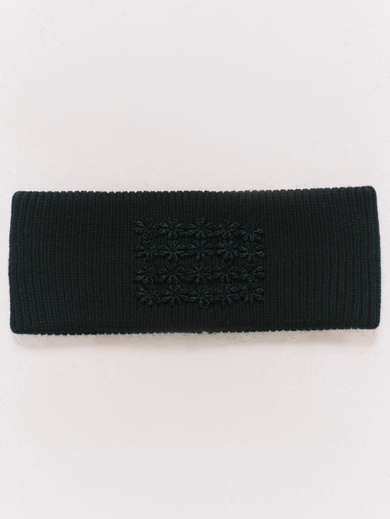 PATCHWORK KNIT HEADBAND BLACK (UNISEX)