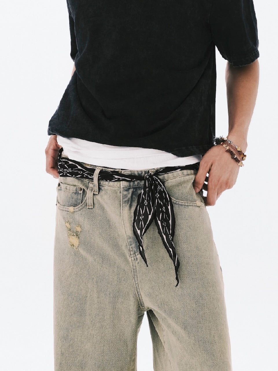 DIAMOND BANDANA SCARF BLACK