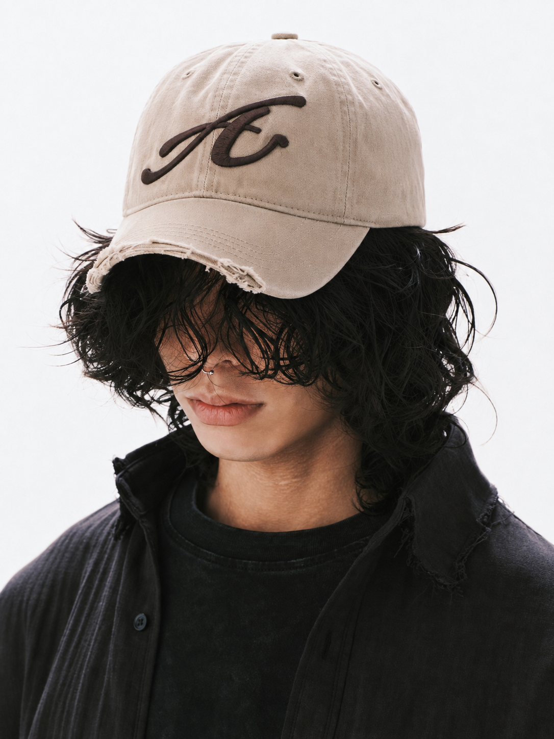 RAW EDGE BASEBALL CAP BEIGE