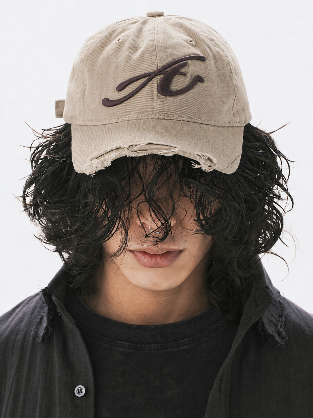 RAW EDGE BASEBALL CAP BEIGE