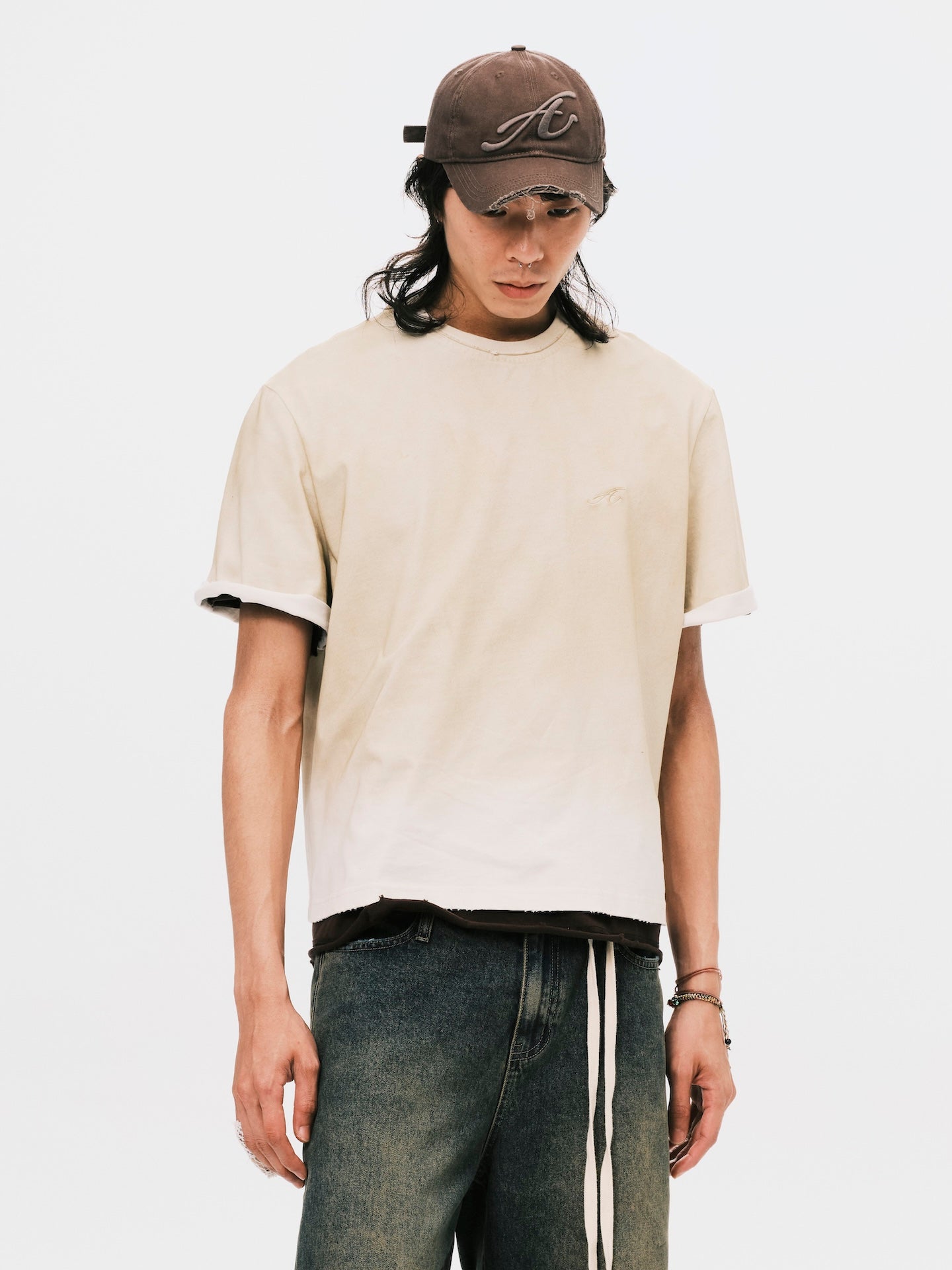 DIRTY WASHED CROPPED TEE DUST