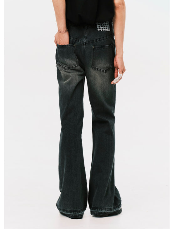 BOOT CUT DENIM JEANS GREY