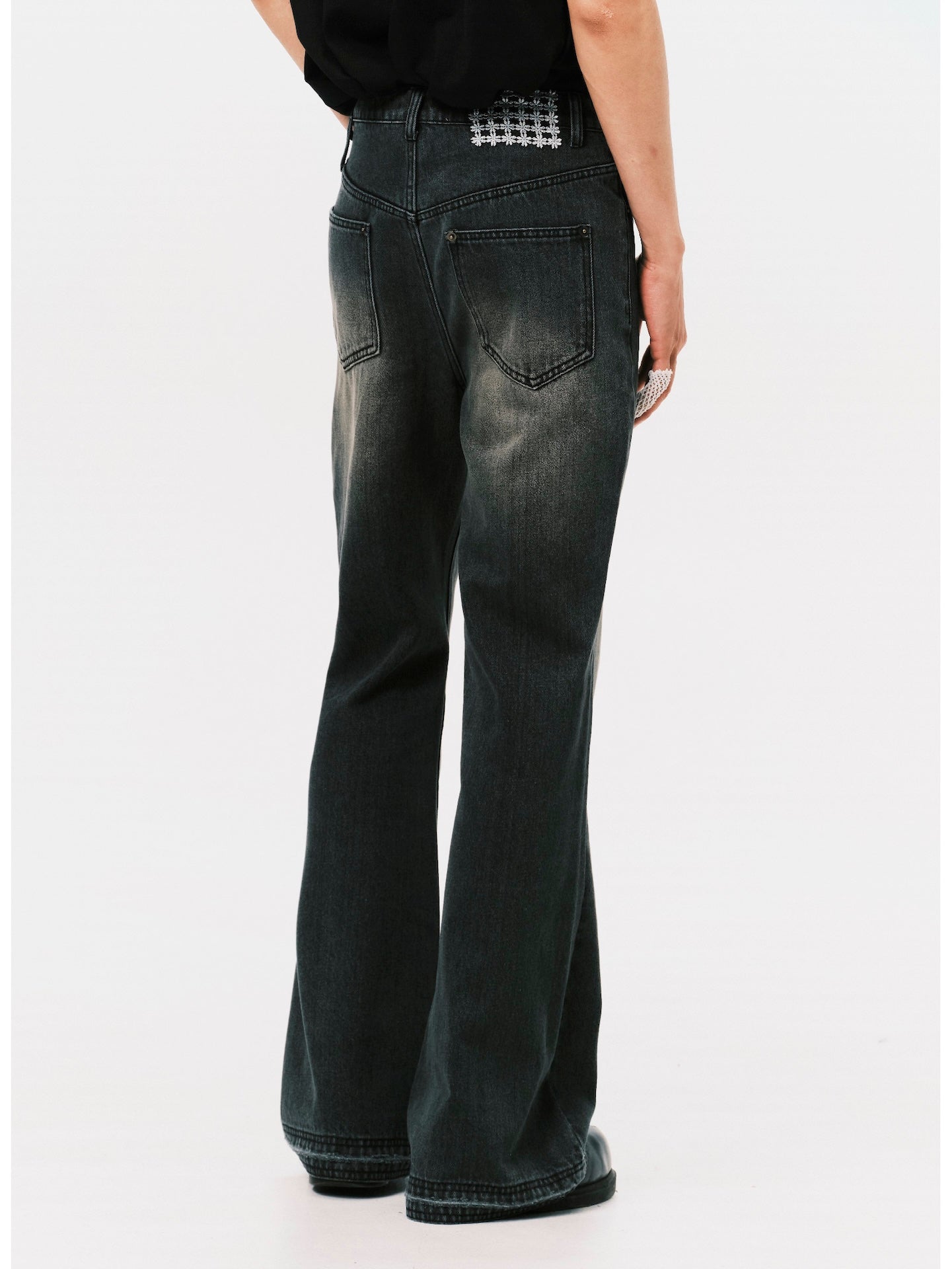 BOOT CUT DENIM JEANS GREY