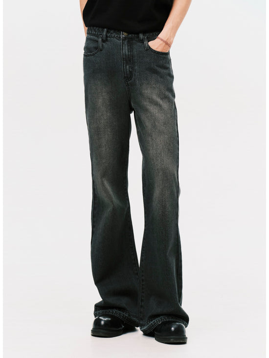 BOOT CUT DENIM JEANS GREY