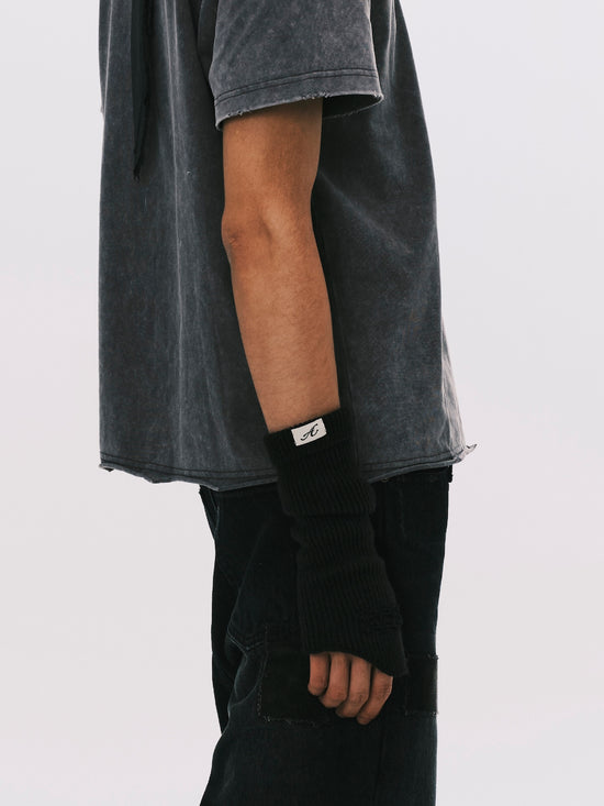 PATCHWORK KNIT SLEEVES BLACK (UNISEX)